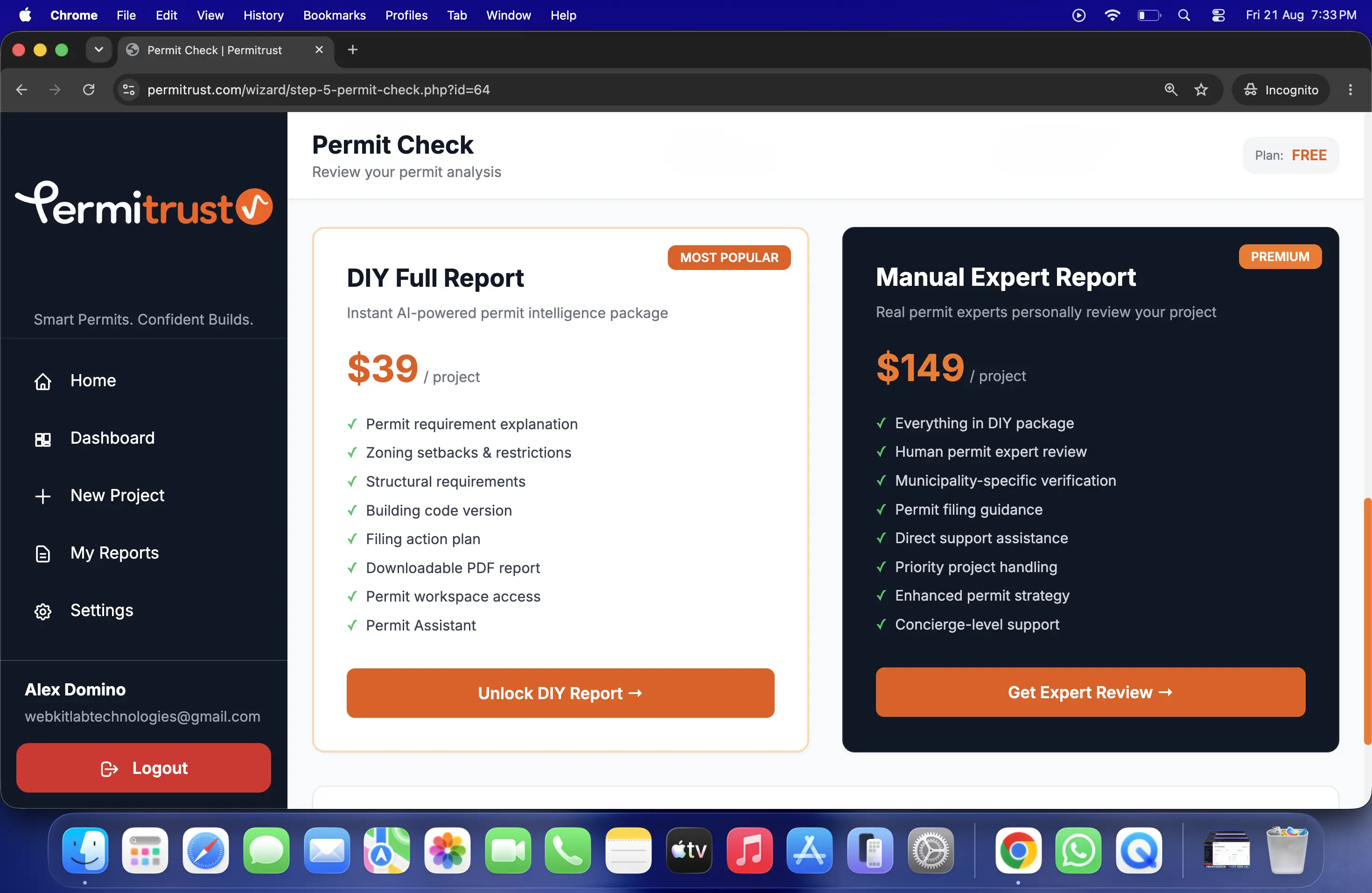 Permitrust permit report options