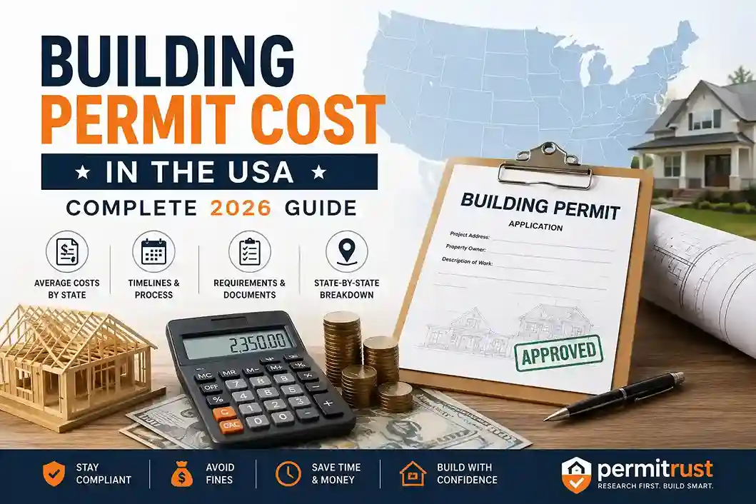 Building permit cost comparison chart for common home projects in the USA